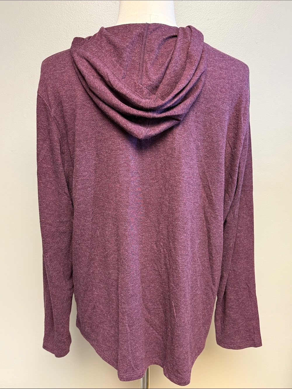 Vince Lightweight Pullover Hoodie Heathered Burgundy Purple XL - Picture 4 of 5